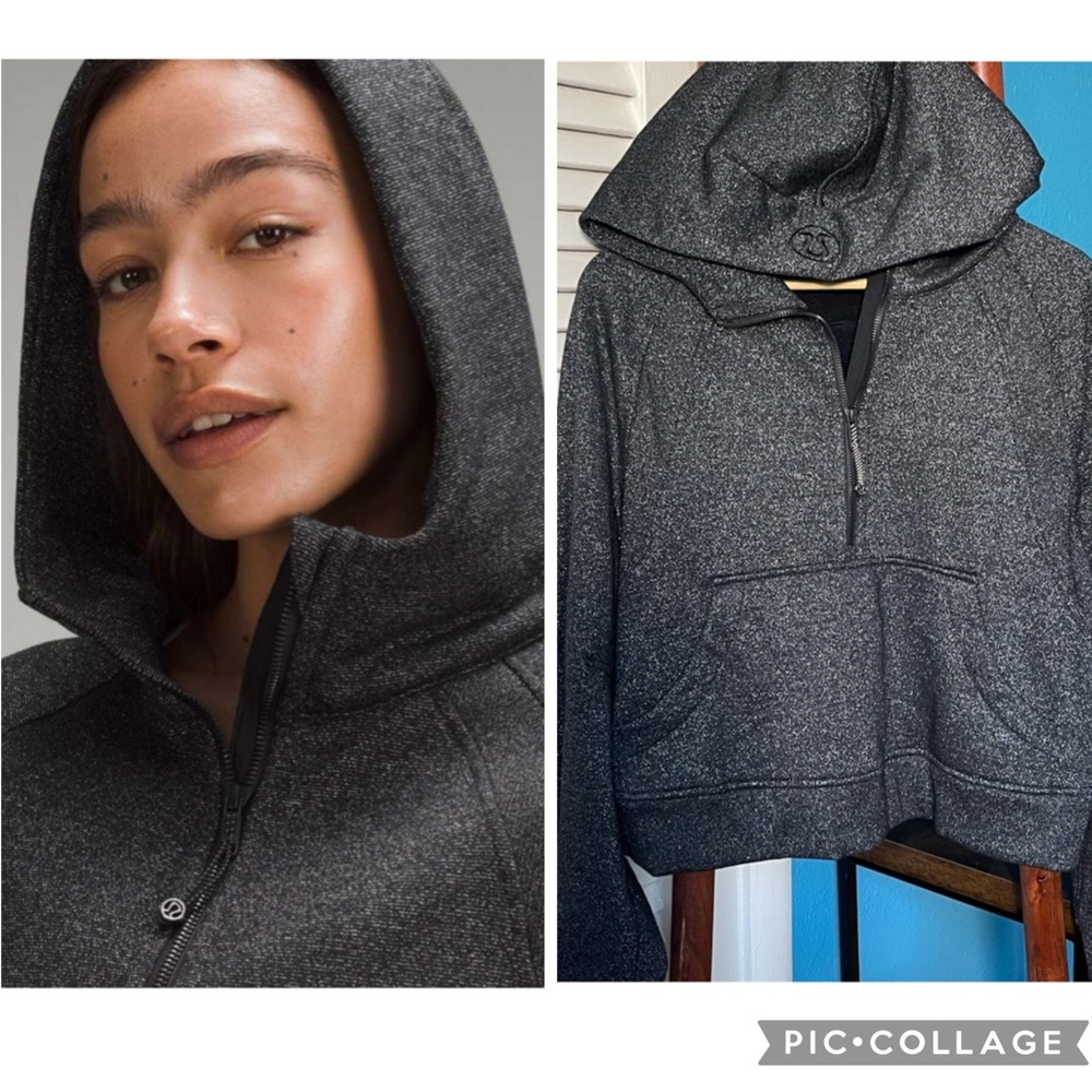 lululemon athletica Heathered Dark Gray Half-Zip Hoodie